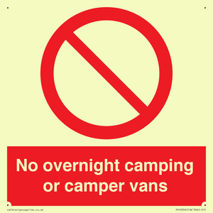 No overnight camping or camper vans